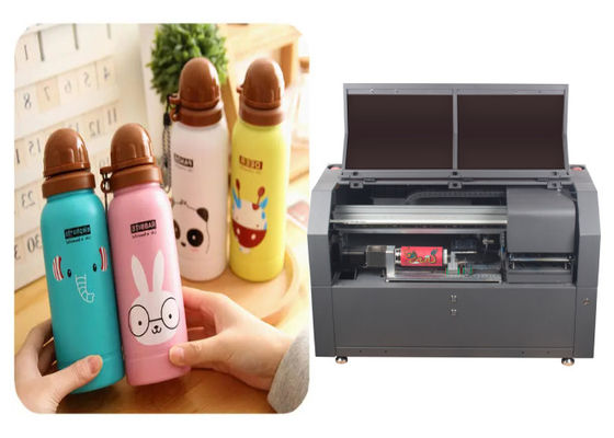 چاپگر اتوماتیک Cmykw Cylinder Uv Printer 5 Colors Bottle Label Painting Printing طول چاپ 150-300 میلی متر